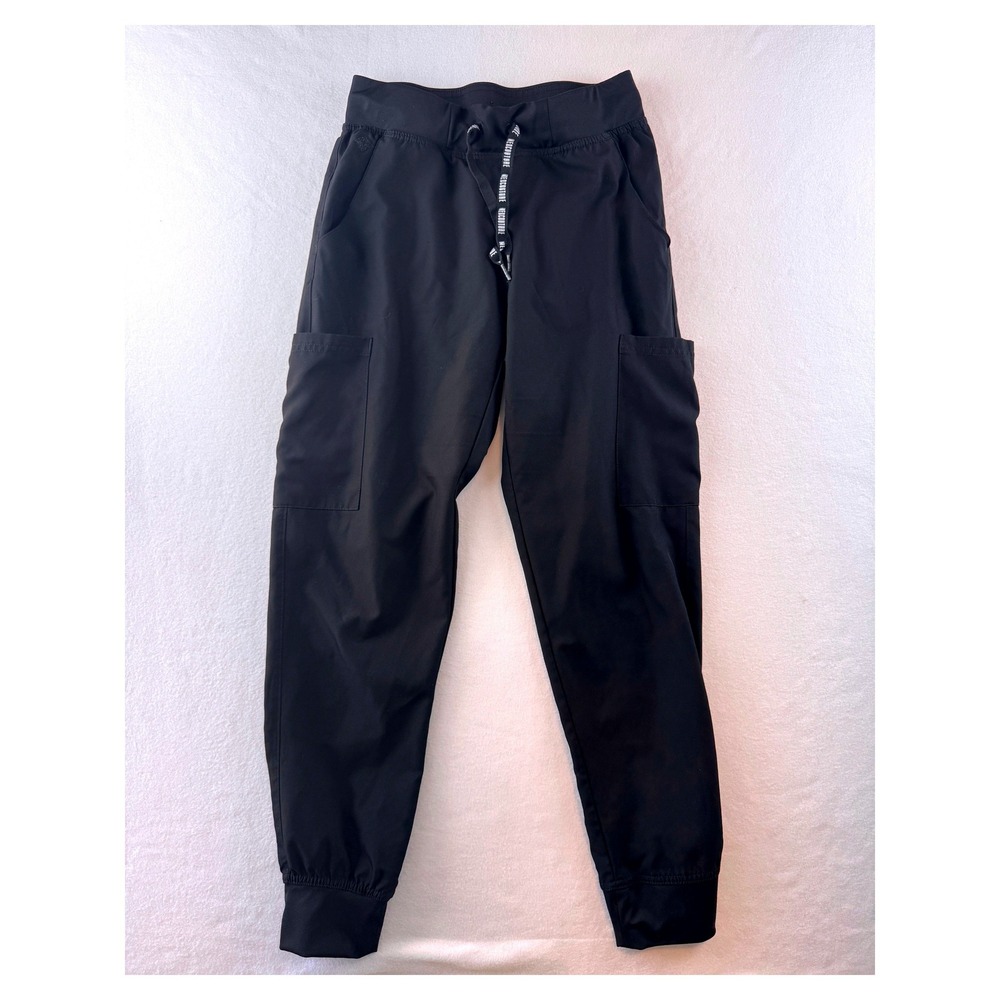Med Couture Women's XS Black Cargo Scrub Jogger Pants Medical Nursing Stretch